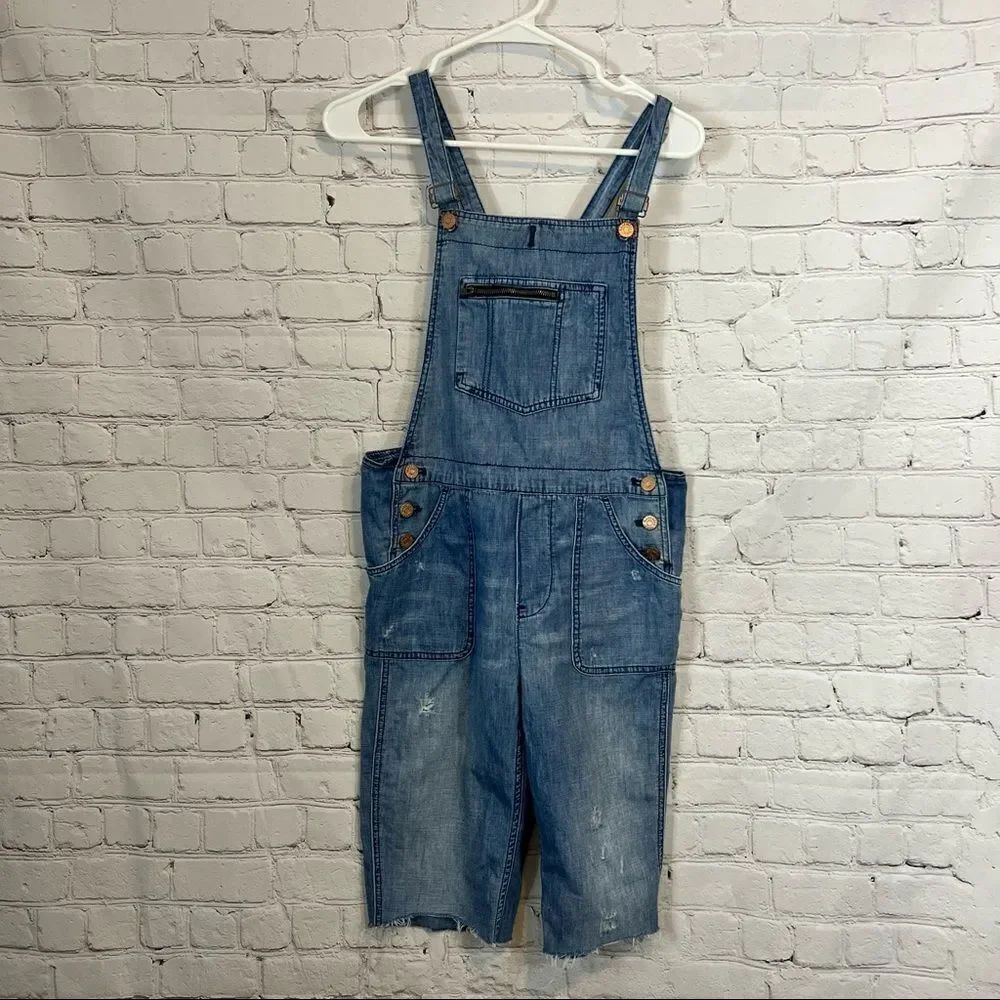 Madewell medium wash jean overalls size XS